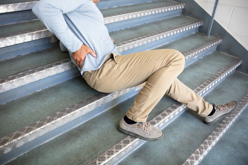 man fallen on stairs