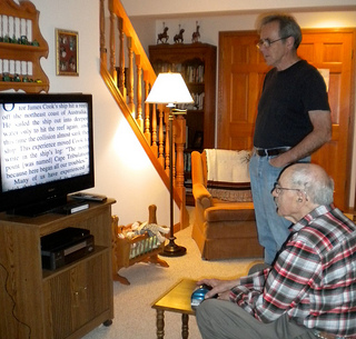 a TV magnifier turns your daily newspaper into a large print newspaper