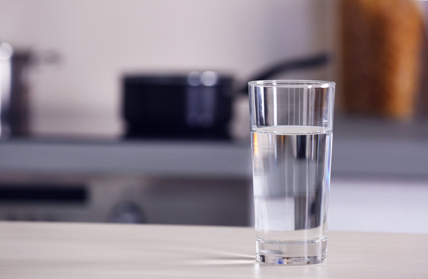 small glass of clear water